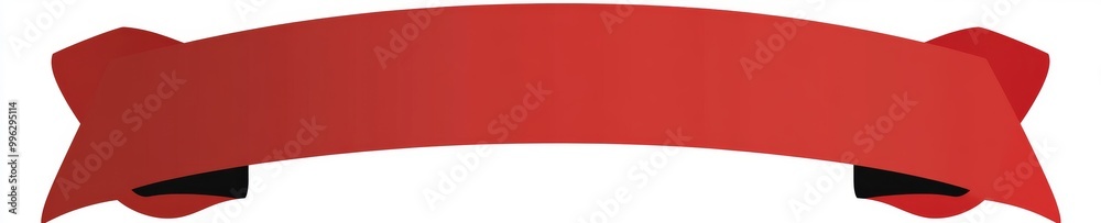 Sticker Banner with a red ribbon for a price or a special message, copy, badge with dash lines, label, title box, clip art, png isolated on transparent background.