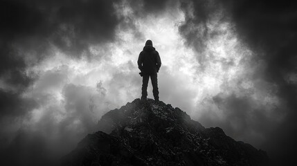 Obraz premium Man on Mountaintop