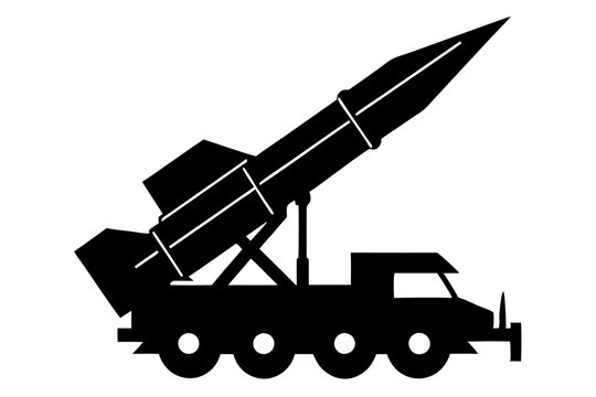 black rocket launcher on truck clip art preview