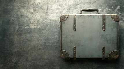 Light gray background featuring a suitcase icon, ideal for farewell or retirement cards