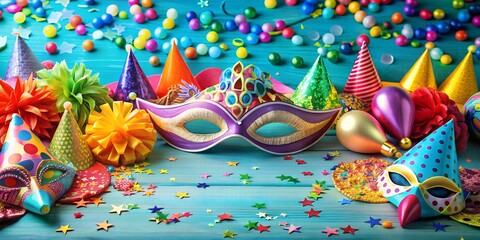 Obraz premium Party Fete Karneval Geburtstag Dekoration Generative By AI