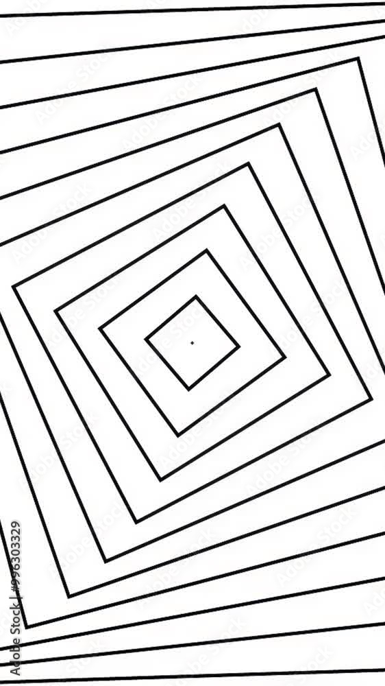 Canvas Prints abstract hypnotic optical illusion of rotating squares, seamless loop. motion. spinning rhombuses cr