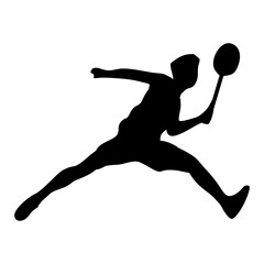 silhouettes of people playing badminton