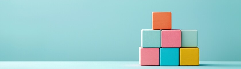 Fototapeta premium Building Blocks of Success - Abstract Representation of SMART Goals for Small and Medium Enterprises in Business Strategy and Goal Setting