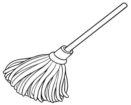 recommend clip art: Mop vector line art