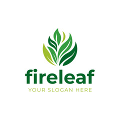 Fire Leaf Modern Logo Design