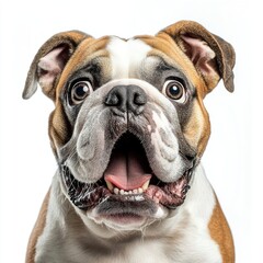 Obraz premium Surprised bulldog close-up portrait