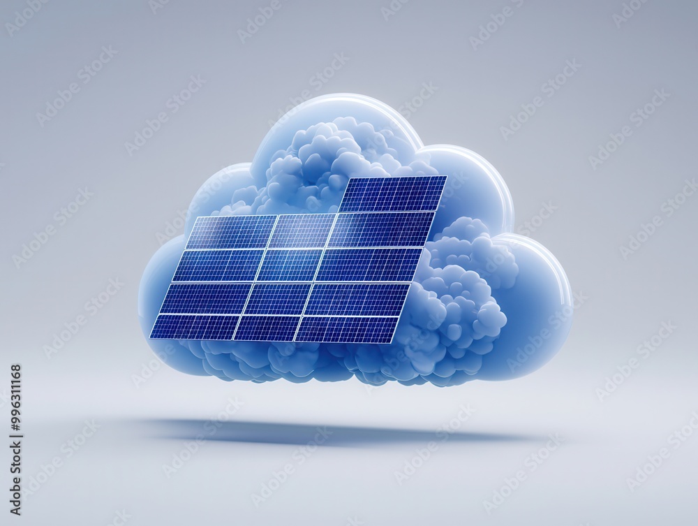 Sticker Cloud Computing With Solar Energy.