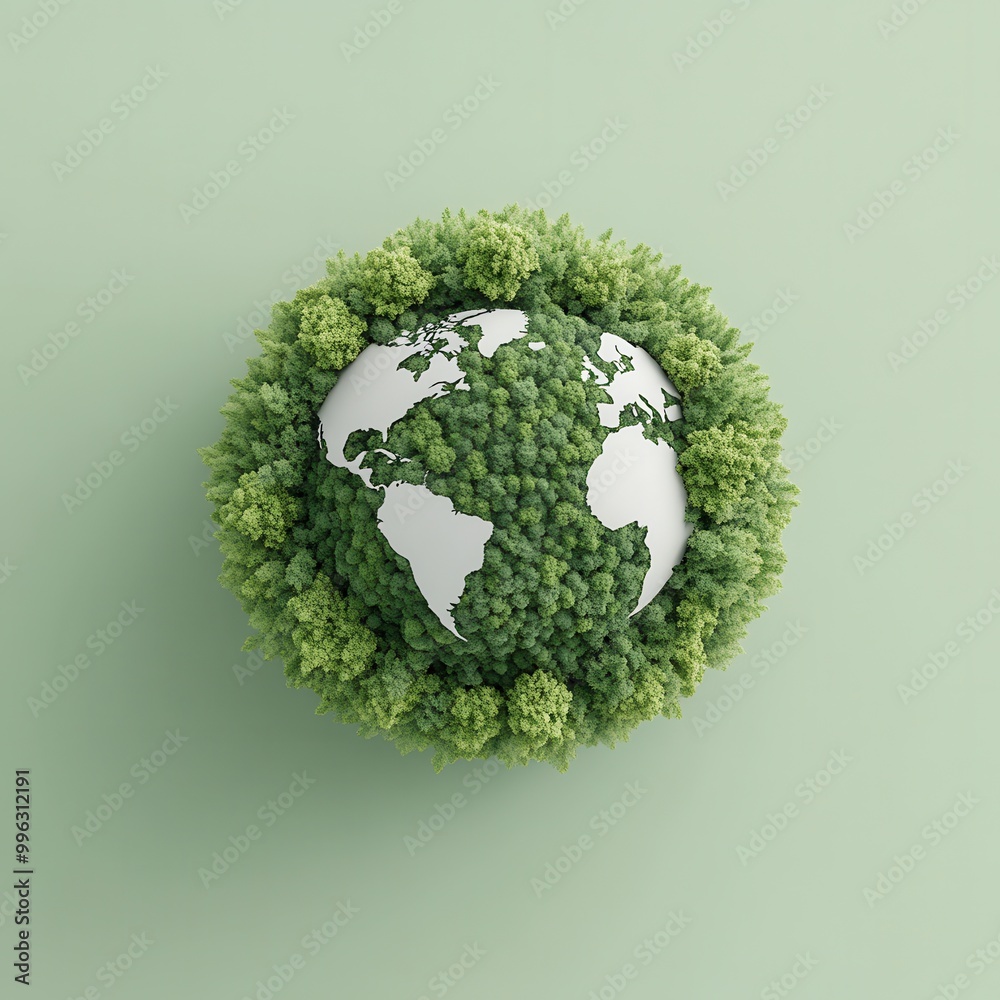 Poster Green Earth - World Covered in Trees.