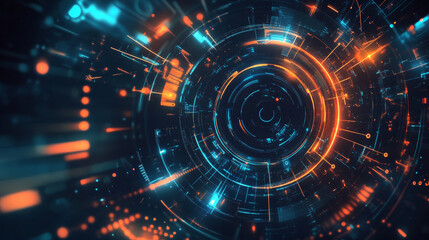 Fototapeta premium An abstract futuristic background featuring glowing light effects, with smooth gradients and dynamic shapes. This vector illustration evokes a sense of innovation, technology, and modernity, with vibr