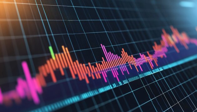 Colorful data visualization graph on a dark background.
