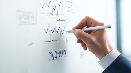 Hand Writing Notes on a Whiteboard