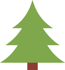 Obraz premium Merry Christmas Tree Flat Vector Icon
