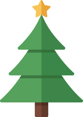 Obraz premium Merry Christmas Tree Flat Vector Icon