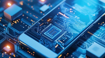 Close-Up of Smartphone with Internal Circuitry Details