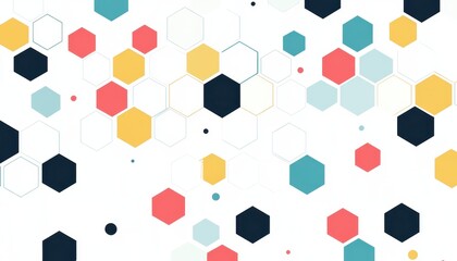 Minimalist hexagon pattern, light and airy, flat design illustration