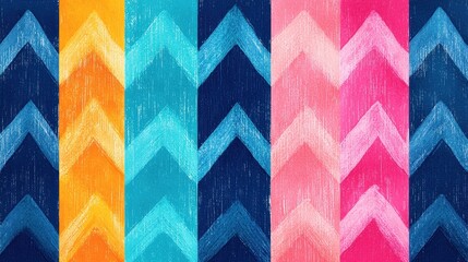 Crayon stripes and zigzags, abstract playful pattern, flat design illustration