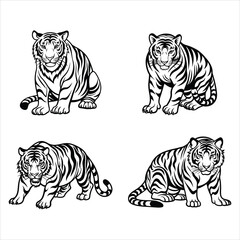 Tiger Crouching Svg
