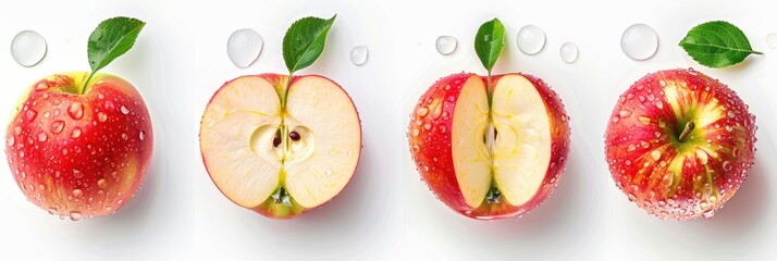 Naklejka premium Apple fruit and cut over white background