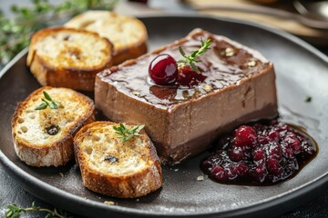 Foie Gras with Cranberry Sauce and Toasted Bread