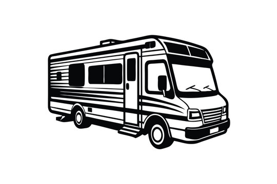 recommend clip art: Recreational Vehicle vector silhouette