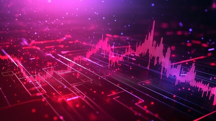 Abstract digital background with colorful data visualization, ideal for tech and finance projects.