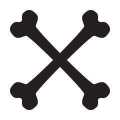 Cross Bone Icon Glyph Style. Simple Pirate Symbol Vector Illustration — Pixel-perfect Icon.