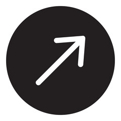 Upper Right Arrow Icon Glyph Style. Simple Direction Symbol Vector Illustration — Pixel-perfect Icon.