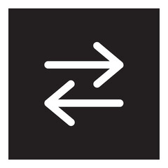 Transfer Arrow Icon Glyph Style. Simple Direction Symbol Vector Illustration — Pixel-perfect Icon.