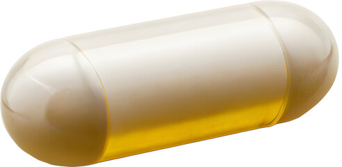 Clear yellow capsule pill