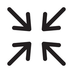 Gather Arrow Icon Glyph Style. Simple Direction Symbol Vector Illustration — Pixel-perfect Icon.