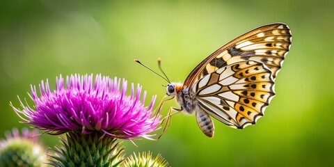 Papillon demi deuil sur chardon Creative AI