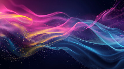 Obraz premium Grainy gradient background blue pink yellow against black
