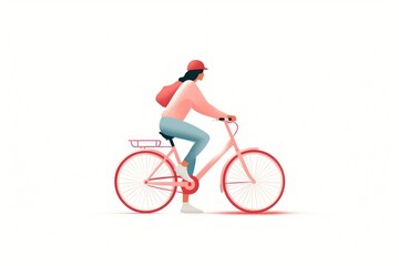 Obraz premium Woman riding bicycle vehicle cycling sports.