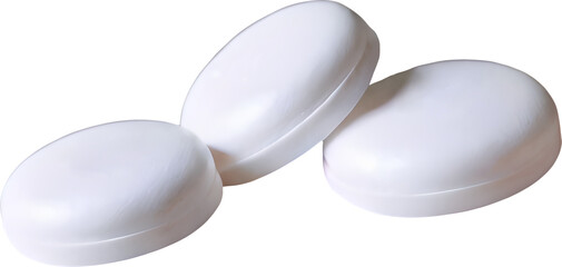 Three white round pills
