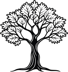 Olive tree silhouette icon isolated on white background.