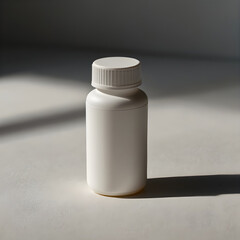 Unmarked plain white plastic pill bottle