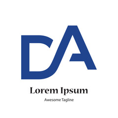 Obraz premium DA letter initial logo design icon
