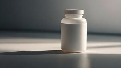 unmarked plain white plastic pill bottle with cap