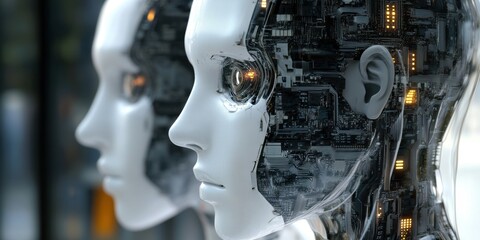 Fototapeta premium Artificial intelligence assists in advanced robotics for medical procedures