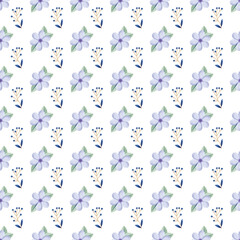 Delicate Watercolor Flowers Seamless Vector Pattern Design