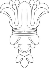 Vector sketch illustration silhouette design decorative floral ornament classic vintage ethnic traditional european