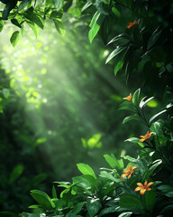 Lush Tropical Rainforest with Vibrant Greenery