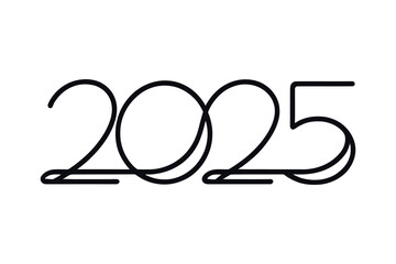 Happy new year 2025, logo, vector illustration, celebrate concept