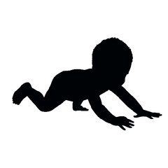 Baby Boy Silhouette – Vector Illustration on Transparent Background, Black and White Logo