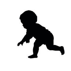 Baby Boy Silhouette – Vector Illustration on Transparent Background, Black and White Logo