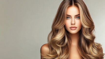 Fototapeta premium A beauty portrait of a woman's hair after a salon treatment