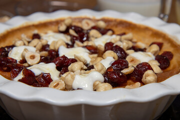 A delicious plate of Spiced Apple and Cranberry Rice Pudding