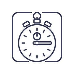 Line art of a stopwatch symbolizing precision and time management.