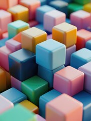 Obraz premium Multicolored Cube Pattern